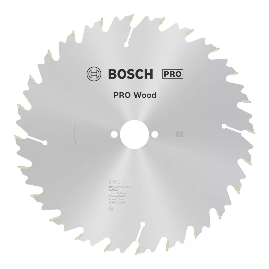 Lame PRO Wood Ø250 x 30mm - 24 dents BOSCH scie circulaire table